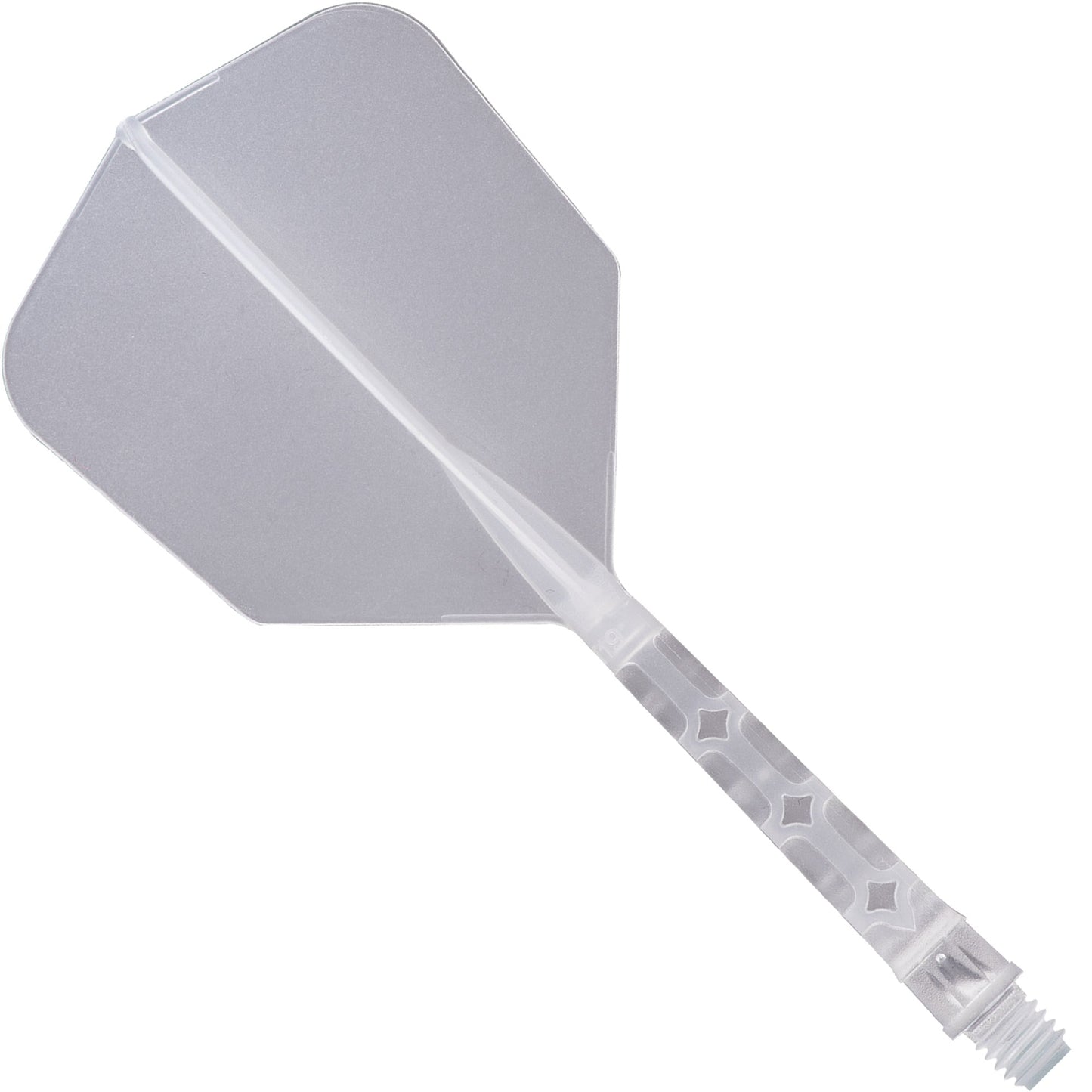 UTSOLGT fra leverandør - Cuesoul Rost T19 Integrated Dart Shaft and Flights - Big Wing - Clear with Clear Flight
