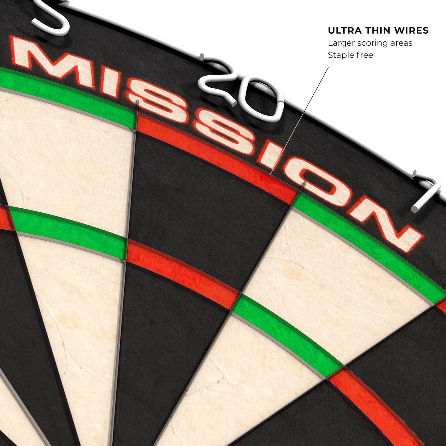 Mission Samurai II Dartboard - Ultra Thin Wire - Professional Board