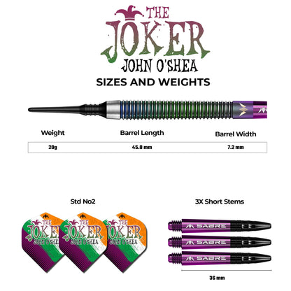 Mission John O Shea Darts - Soft Tip - The Joker - Coral - 20g