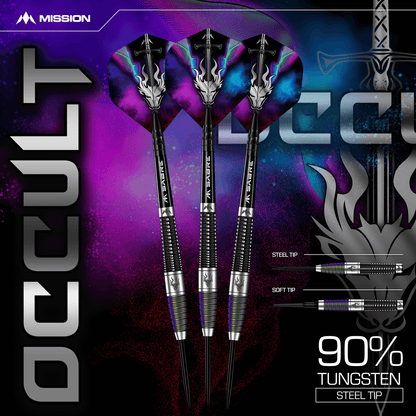 Mission Occult Darts - Soft Tip - 90% - Black & Coral PVD