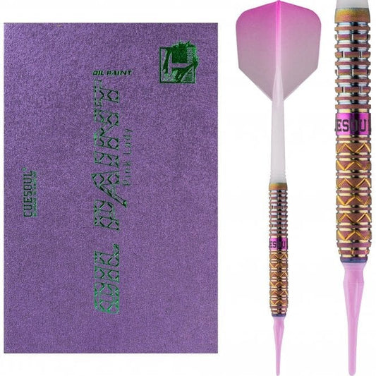 Cuesoul - Soft Tip Tungsten Darts - Pink Lady Cocktail - Oil Paint Finish