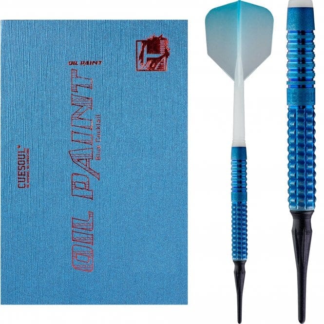 Cuesoul - Soft Tip Tungsten Darts - Blue Cocktail - Oil Paint Finish