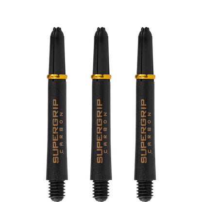 Harrows Supergrip Carbon Dart Shafts - Black & Gold