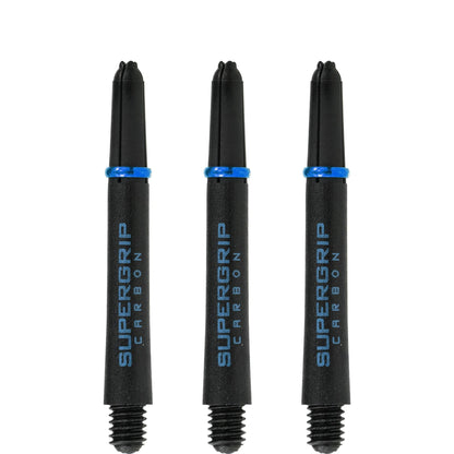 Harrows Supergrip Carbon Dart Shafts - Black & Aqua