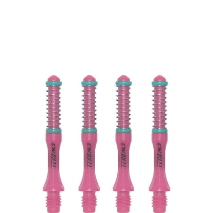 *Cuesoul - Dart Shafts - Tero Flight System - AK7 - Slim - Set of 4 - Pink