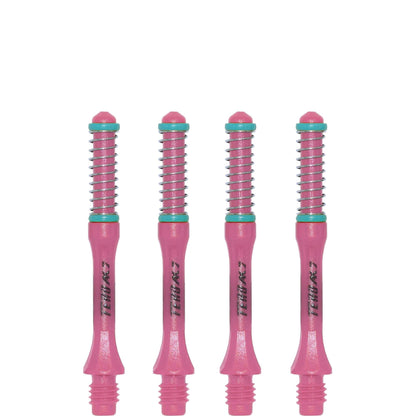 *Cuesoul - Dart Shafts - Tero Flight System - AK7 - Slim - Set of 4 - Pink