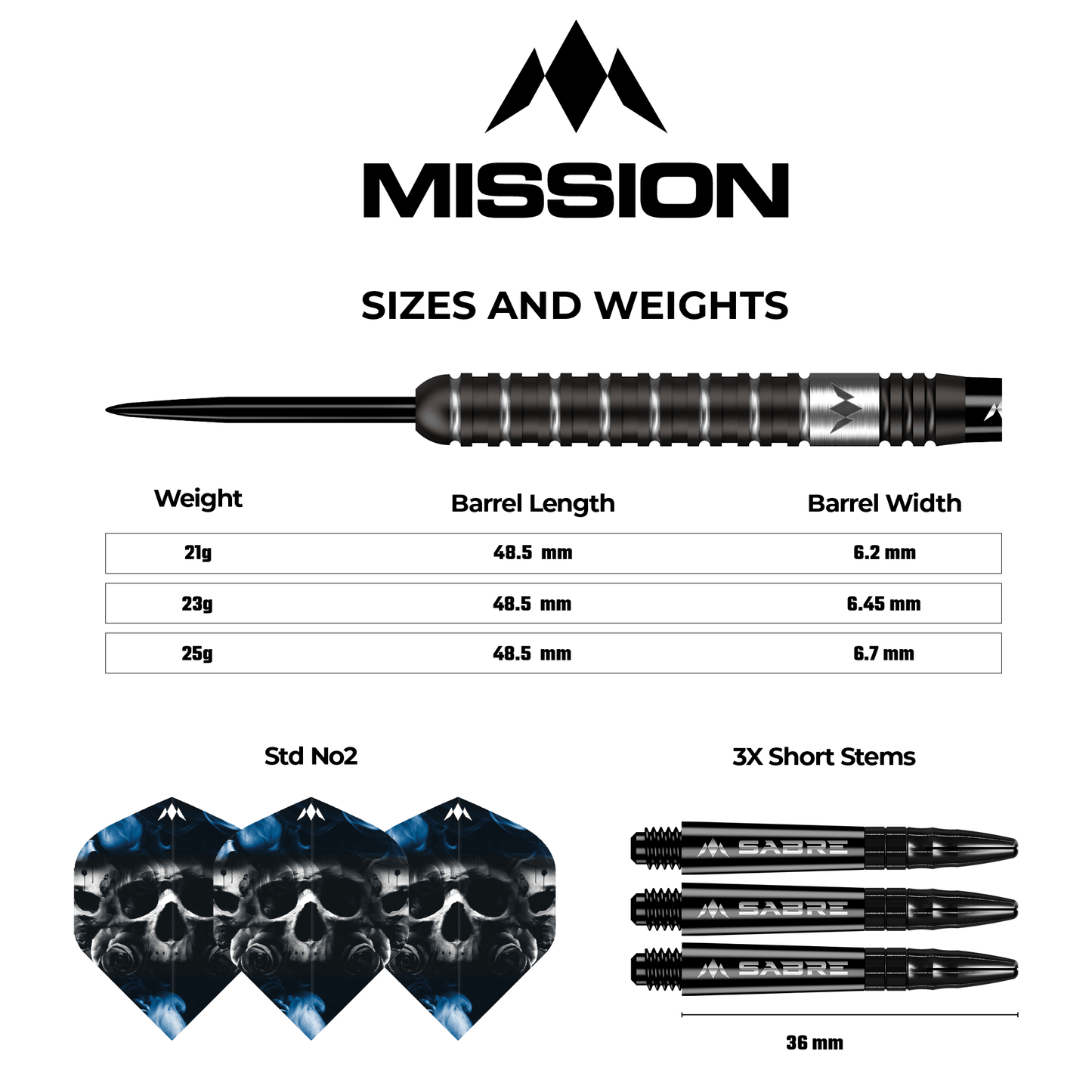 Mission Shaun McDonald Darts - Steel Tip - 95% - Black PVD