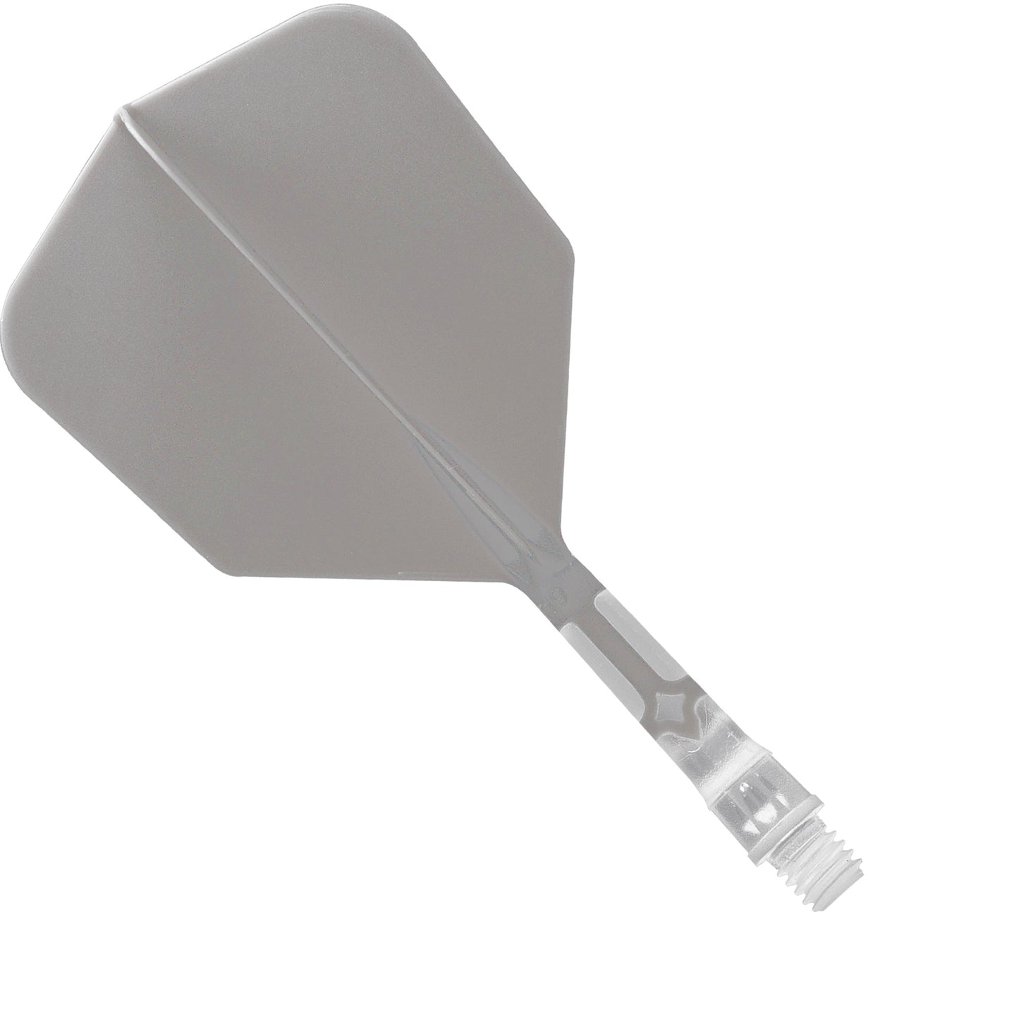 UTSOLGT fra leverandør - Cuesoul Rost T19 Integrated Dart Shaft and Flights - Big Wing - Clear with Grey Flight