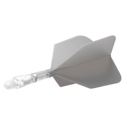 UTSOLGT fra leverandør - Cuesoul Rost T19 Integrated Dart Shaft and Flights - Big Wing - Clear with Grey Flight