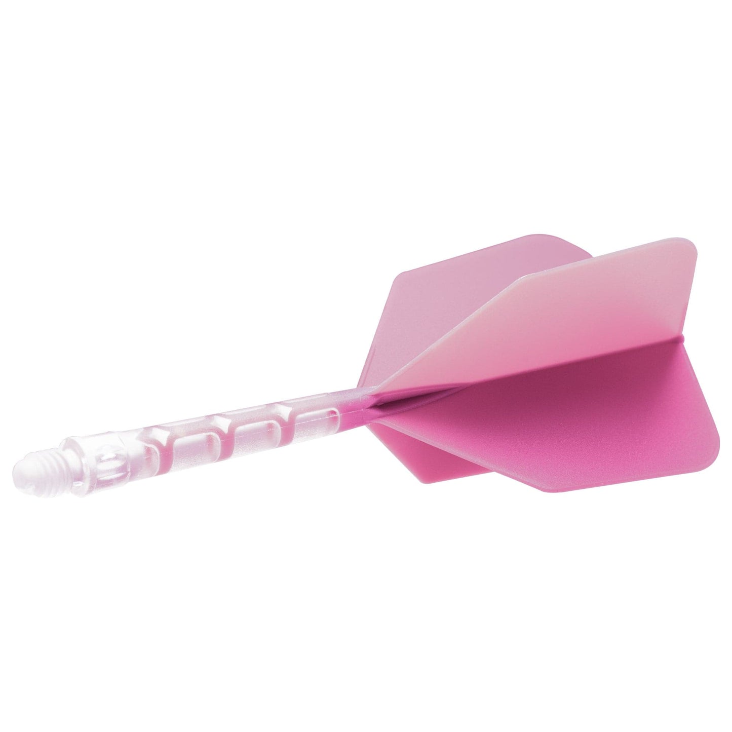 UTSOLGT fra leverandør - Cuesoul Rost T19 Integrated Dart Shaft and Flights - Big Wing - Clear with Pink Flight