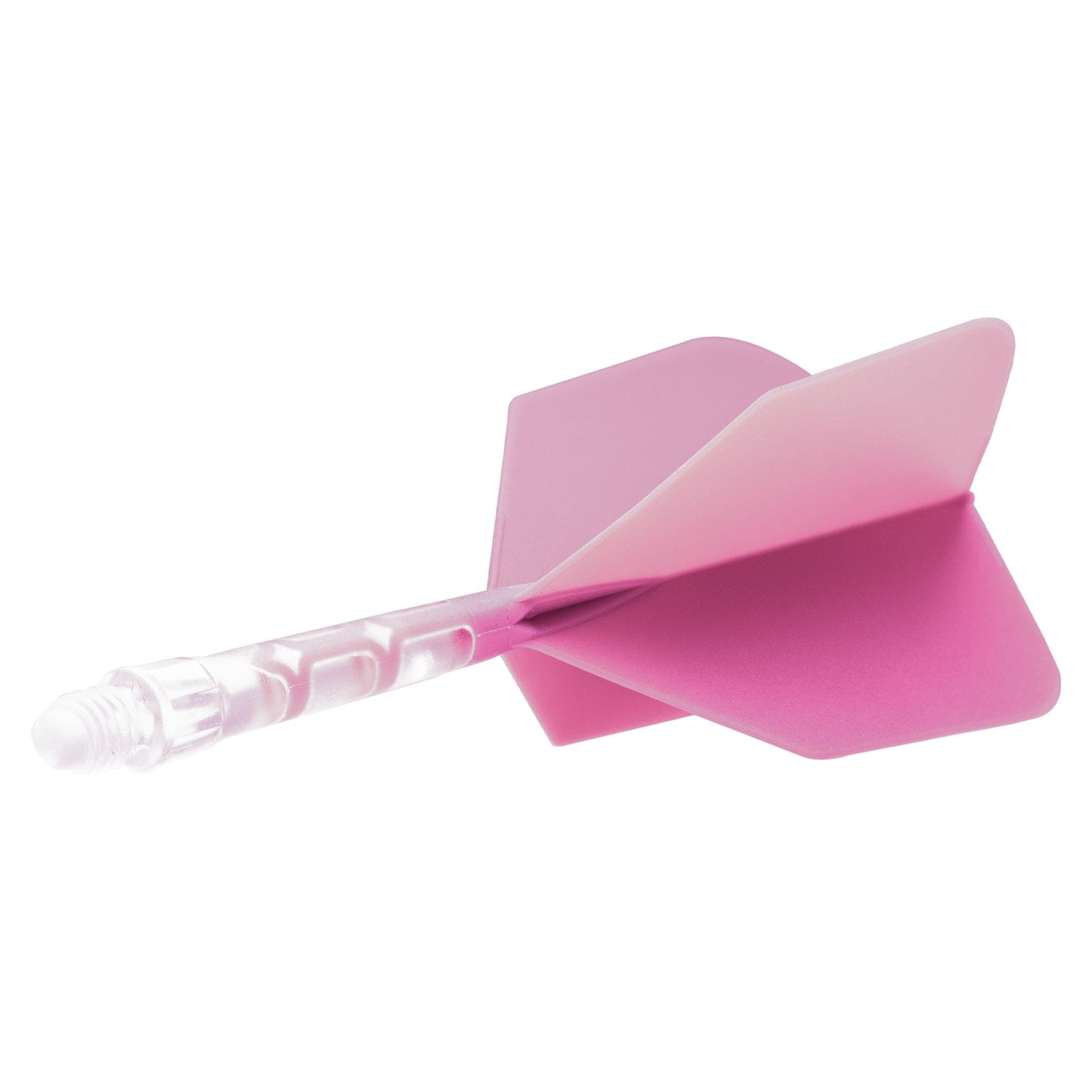 UTSOLGT fra leverandør - Cuesoul Rost T19 Integrated Dart Shaft and Flights - Big Wing - Clear with Pink Flight