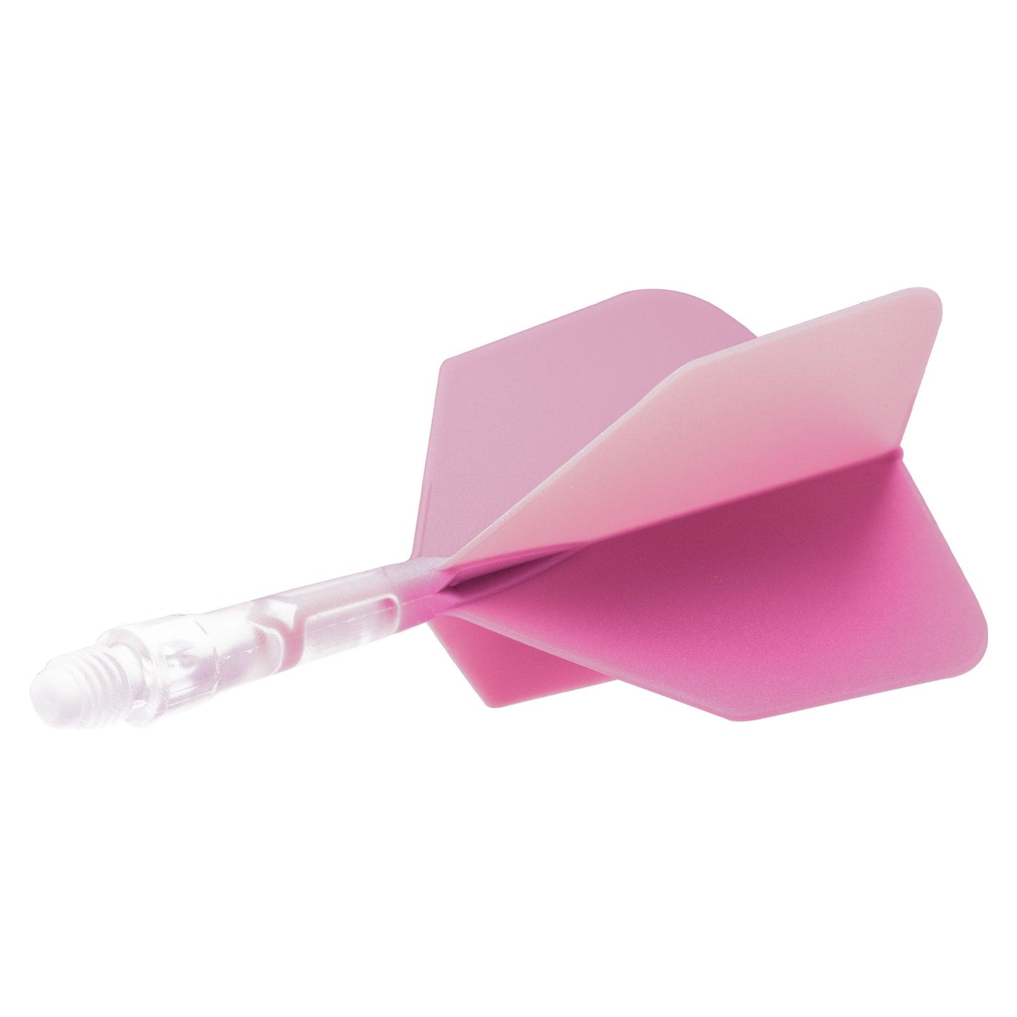 UTSOLGT fra leverandør - Cuesoul Rost T19 Integrated Dart Shaft and Flights - Big Wing - Clear with Pink Flight