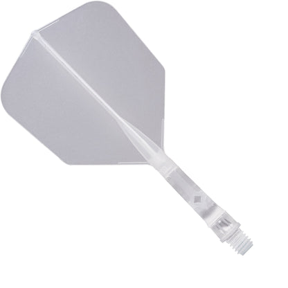 UTSOLGT fra leverandør -  Cuesoul Rost T19 Integrated Dart Shaft and Flights - Big Wing - Clear with Clear Flight