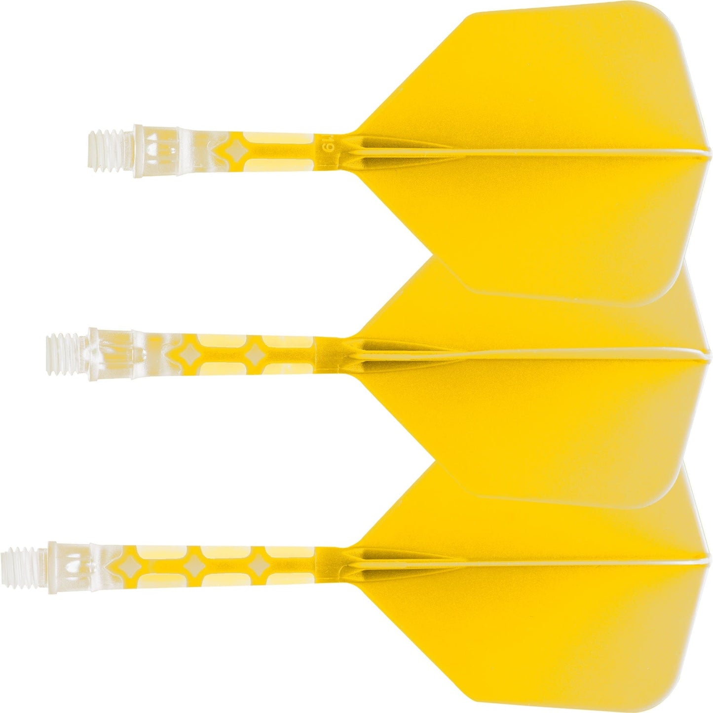 Cuesoul Rost T19 Integrated Dart Shaft and Flights - Big Wing - Clear with Yellow Flight