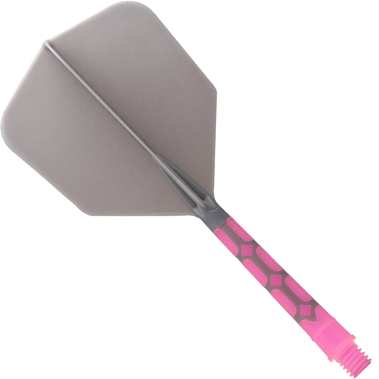 UTSOLGT fra leverandør - Cuesoul Rost T19 Integrated Dart Shaft and Flights - Big Wing - Pink with Grey Flight