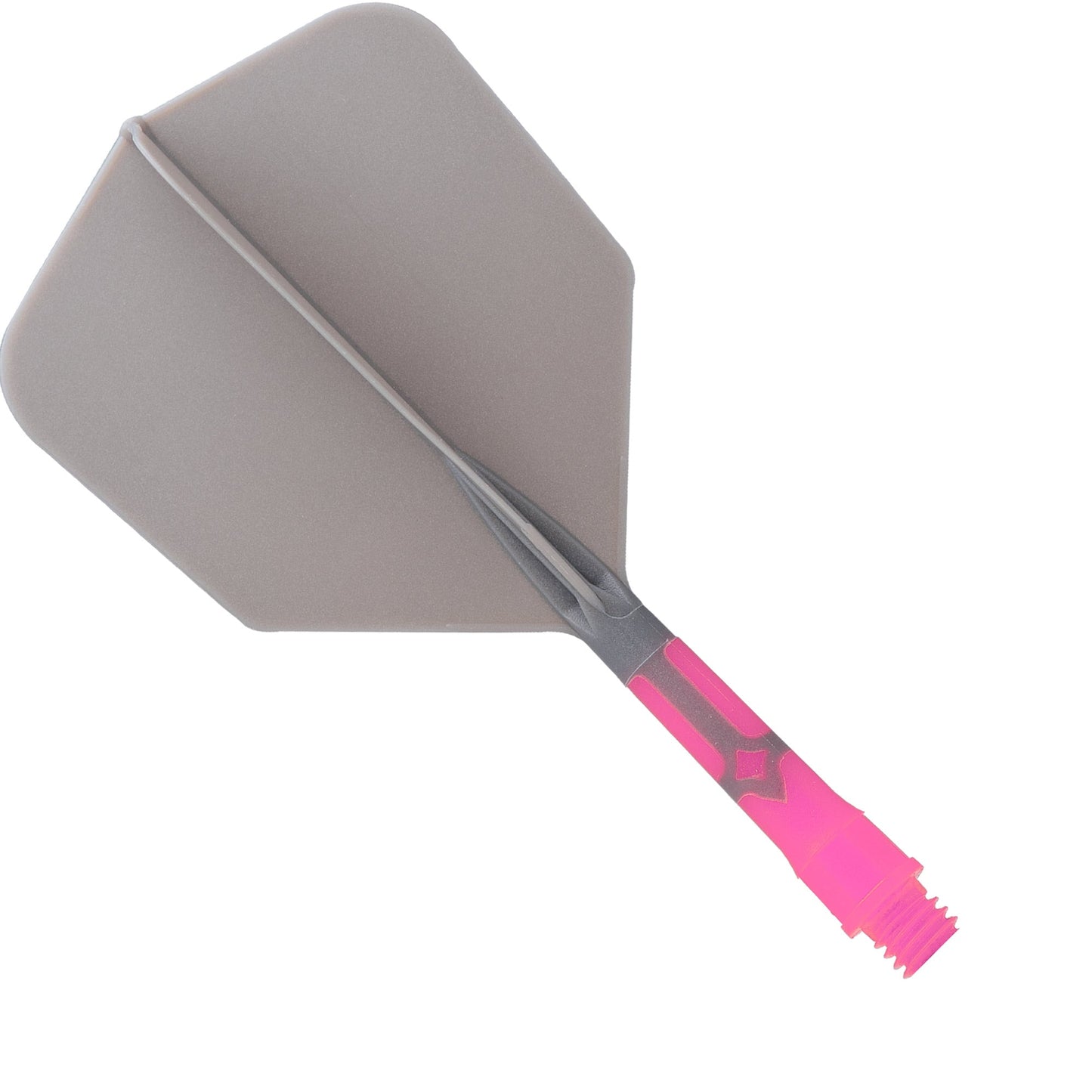 UTSOLGT fra leverandør - Cuesoul Rost T19 Integrated Dart Shaft and Flights - Big Wing - Pink with Grey Flight