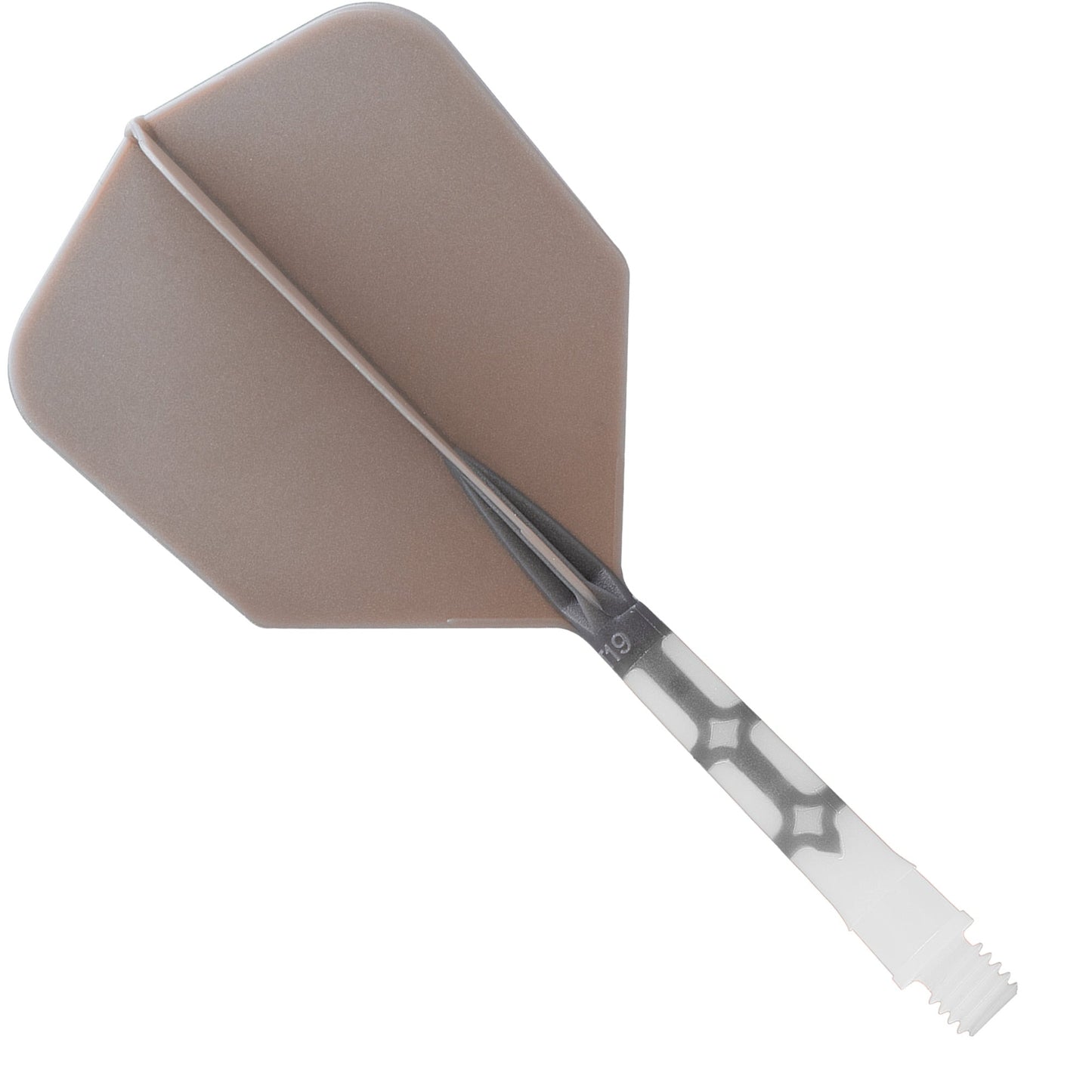 UTSOLGT fra leverandør - Cuesoul Rost T19 Integrated Dart Shaft and Flights - Big Wing - White with Grey Flight