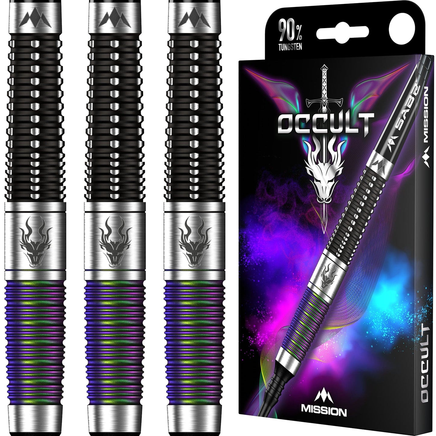 Mission Occult Darts - Soft Tip - 90% - Black & Coral PVD